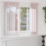 Vidaxl rideaux en voile avec ?illets 2 pcs rose clair 140x140 cm rideau en filet rideau transparent voile ...