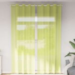 Vidaxl rideaux en voile avec ?illets 2 pcs vert pomme 140x260 cm rideau en filet rideau transparent voile ...