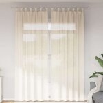Vidaxl rideaux en voile avec passants 2 pcs cr�me rideau en filet rideau transparent voile de fen�tre ...
