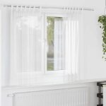 Vidaxl rideaux en voile avec passe - tringles 2 pcs blanc rideau en filet rideau transparent voile de ...