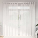 Vidaxl rideaux en voile avec passe - tringles 2 pcs blanc, rideau en filet, rideau transparent, voile ... Vidaxl rideaux en voile avec passe - tringles 2 pcs blanc, rideau en filet, rideau transparent, voile ...