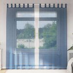 Vidaxl rideaux en voile avec passe - tringles 2 pcs bleu royal rideau en filet rideau transparent voile ...
