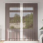 Vidaxl rideaux en voile avec passe - tringles 2 pcs marron rideau en filet rideau transparent voile de ...
