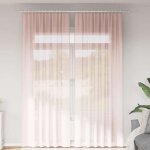 Vidaxl rideaux en voile avec passe - tringles 2 pcs rose clair rideau en filet rideau transparent voile ...