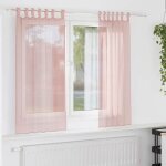 Vidaxl rideaux en voile avec passe - tringles 2 pcs rose rideau en filet rideau transparent voile de ...