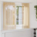 Vidaxl rideaux en voile avec passe - tringles 2 pcs sable rideau en filet rideau transparent voile de ...