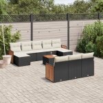 Vidaxl salon de jardin 11 pcs avec coussins noir r�sine tress�e 3228100