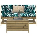 Vidaxl salon de jardin 3 pcs bois de pin imprgn ensemble de canaps dextrieur ensemble de canaps ...