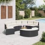Vidaxl salon de jardin 3 pcs demi - rond noir résine tressée ensemble de salon de jardin cadre de salon ... Vidaxl salon de jardin 3 pcs demi - rond noir résine tressée ensemble de salon de jardin cadre de salon ...