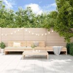 Vidaxl salon de jardin 4 pcs canap�s centraux avec dossier mobilier dext�rieur ensemble de meubles de ...