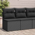 Vidaxl salon de jardin 4 pcs avec coussins noir rsine tresse acacia ensemble de canaps dextrieur ...