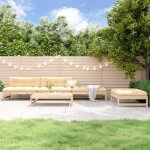 Vidaxl salon de jardin 5 pcs canap�s avec repose - pied ensemble de meubles avec table basse patio terrasse ...