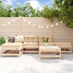Vidaxl salon de jardin 6 pcs canaps avec repose - pied ensemble de meubles avec table basse patio terrasse ...