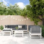 Vidaxl salon de jardin 7 pcs canap� avec repose - pied ensemble de meubles avec table basse patio terrasse ...