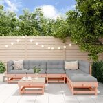 Vidaxl salon de jardin 7 pcs canap�s avec repose - pied ensemble de meubles avec table basse patio terrasse ...