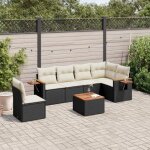 Vidaxl salon de jardin 7 pcs avec coussins noir r�sine tress�e