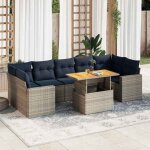 Vidaxl salon de jardin 8 pcs avec coussins gris r�sine tress�e ensemble de canap�s dext�rieur ensemble ...