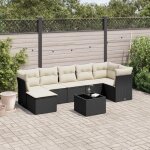 Salon de jardin - vidaxl - 8 pcs - rsine tresse - coussins amovibles - design modulaire