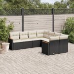 Vidaxl salon de jardin 8 pcs avec coussins noir résine tressée 3226553 Vidaxl salon de jardin 8 pcs avec coussins noir résine tressée 3226553