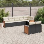 Vidaxl salon de jardin 8 pcs avec coussins noir r�sine tress�e 3227827