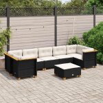 Vidaxl salon de jardin 8 pcs avec coussins noir r�sine tress�e 3261761