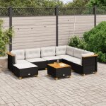 Vidaxl salon de jardin 8 pcs avec coussins noir r�sine tress�e 3261941