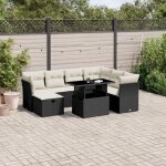 Vidaxl salon de jardin 8 pcs avec coussins noir r�sine tress�e ensemble de canap�s dext�rieur salon de ...