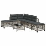 Vidaxl salon de jardin dangle avec coussins 3 pcs gris r�sine tress�e ensemble de canap�s dext�rieur ...