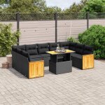 Vidaxl salon de jardin avec coussins 10 pcs canap�s de terrasse ensemble de meubles de patio mobilier ...
