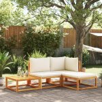 Vidaxl ensemble de canapés de jardin 4 pièces avec coussins en bois dacacia et rotin 3278870 Vidaxl ensemble de canapés de jardin 4 pièces avec coussins en bois dacacia et rotin 3278870