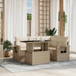 Vidaxl salon de jardin avec coussins 5 pcs beige rsine tresse 3267878