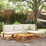 Vidaxl ensemble de canapés de jardin 5 pièces avec coussins en bois dacacia et rotin 3278871 Vidaxl ensemble de canapés de jardin 5 pièces avec coussins en bois dacacia et rotin 3278871