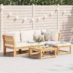 Vidaxl salon de jardin avec coussins 5 pcs chaises avec dossier ensemble de meubles mobilier de terrasse ...