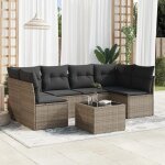 Vidaxl salon de jardin avec coussins 7 pcs canap�s avec pieds r�glables ensemble de meubles dext�rieur ...