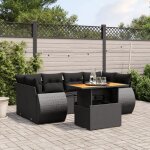 Vidaxl salon de jardin avec coussins 7 pcs canaps de terrasse ensemble de meubles de patio mobilier ...