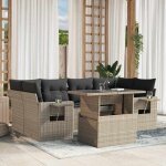 Vidaxl salon de jardin avec coussins 7 pcs gris clair rsine tresse 3267762