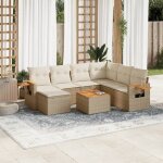 Salon de jardin - vidaxl - 8 pcs - rsine tresse beige - housses amovibles - design modulaire