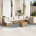 Vidaxl salon de jardin avec coussins 8 pcs beige r�sine tress�e 3261934