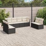 Vidaxl salon de jardin 8 pcs avec coussins noir r�sine tress�e 3217446