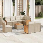 Vidaxl salon de jardin avec coussins 9 pcs beige r�sine tress�e 3227850
