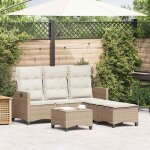 Vidaxl salon de jardin avec coussins forme de l 3 pcs beige polyrotin ensemble de canap� dext�rieur 3328642 ...