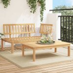 Vidaxl salon de jardin palette 2 pcs bois massif dacacia ensemble de table et de chaise de jardin ensemble ...