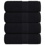 Vidaxl serviettes de visage 4 pcs noir 30x30 cm 360 g / m� 100% coton serviette torchon torchon � vaisselle ...