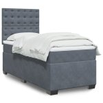 Vidaxl sommier à lattes de lit et matelas gris foncé 80x200 cm velours 3290775 Vidaxl sommier à lattes de lit et matelas gris foncé 80x200 cm velours 3290775