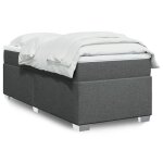 Vidaxl sommier � lattes de lit avec matelas gris fonc� 90x200 cm tissu lit lit � plate - forme lit � ...
