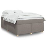 Vidaxl sommier  lattes de lit avec matelas taupe 160x200 cm tissu 3285391