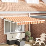 Vidaxl store manuel r�tractable jaune et orange 350x250 cm 3330257
