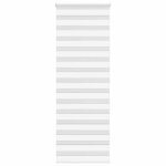 Vidaxl store z�bre blanc 70x200 cm largeur du tissu 659 cm polyester store � enrouleur z�br� store z�br� ...