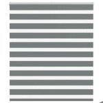 Vidaxl store z�bre gris fonc� largeur du tissu 1209 cm polyester store � enrouleur z�br� store z�br� ...