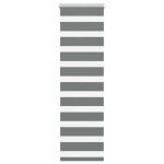 Vidaxl store z�bre gris fonc� largeur du tissu 359 cm polyester store � enrouleur z�br� store z�br� pour ...